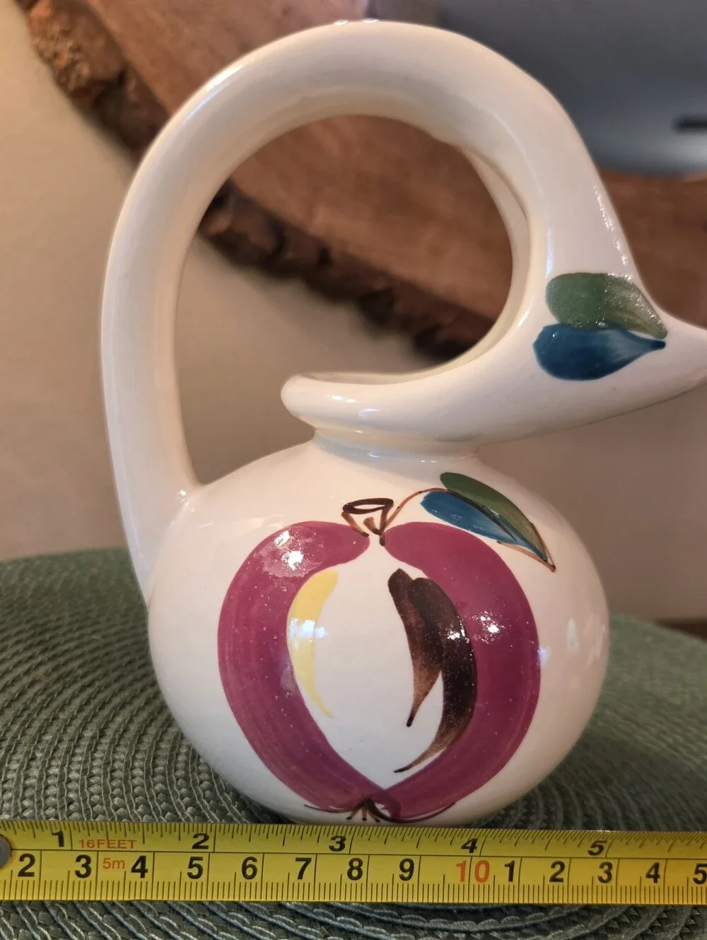 3 Pc Set Vtg Puritan Pottery Apple Honey Jug Salt & Pepper 1940's Kitchen Retro